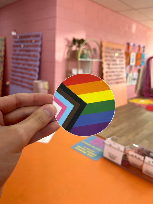 Pride Flag Circle Sticker