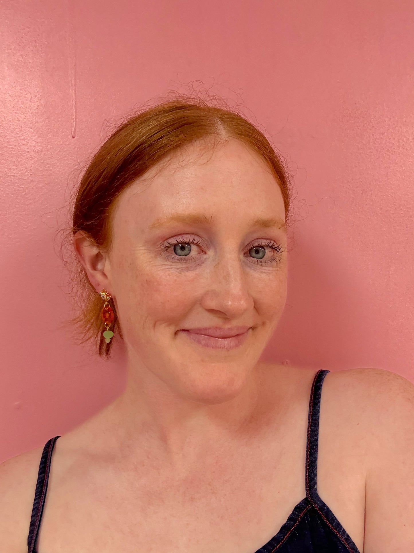 Orange Sparkly Album Dangle Earring