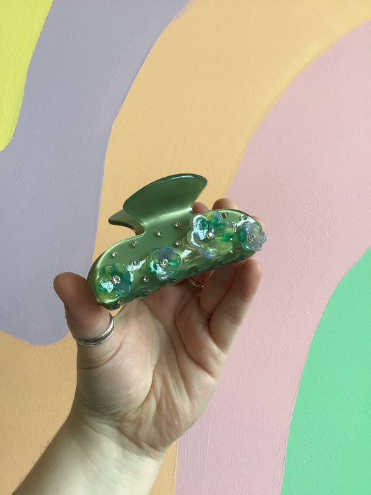 Appliqué Flower Hair Claws