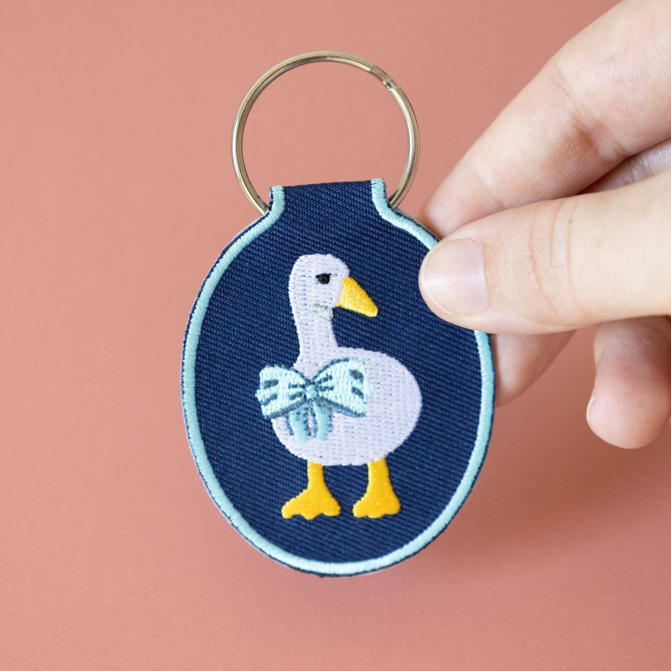 Duck Embroidered Keychain