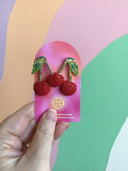 Cherry Statement Earrings
