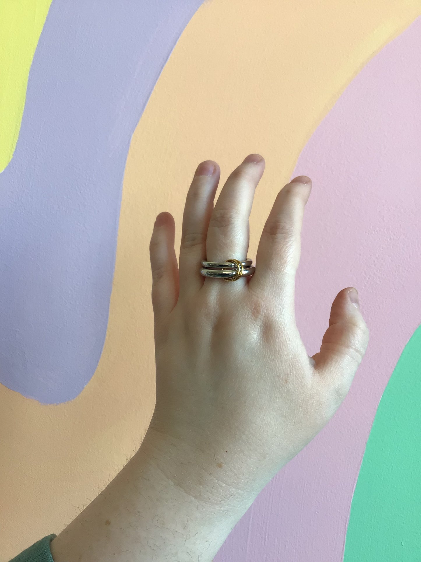 Stacked Fidget Titanium Ring