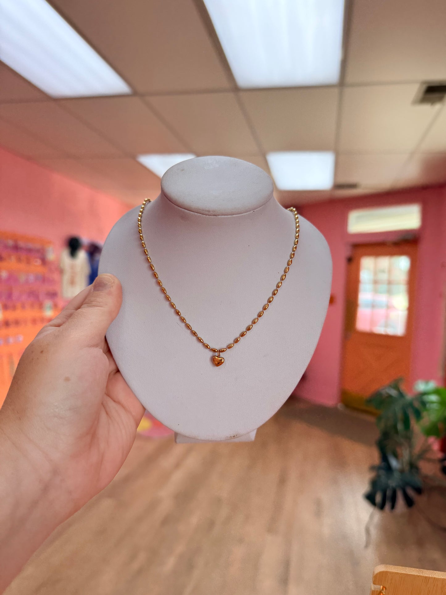 Tiny Bubble Heart Necklace