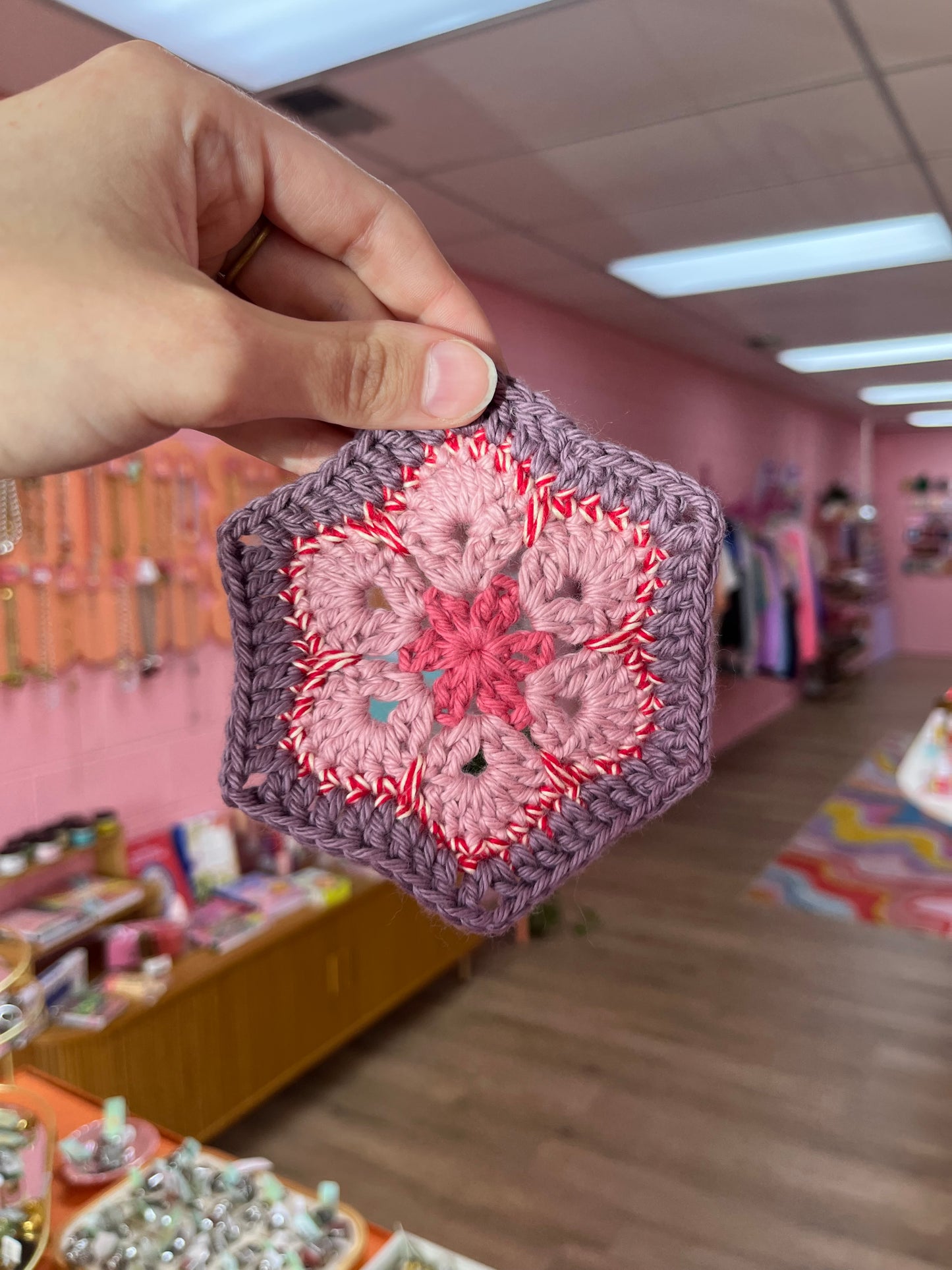 Crochet Hexagon Flower Coaster