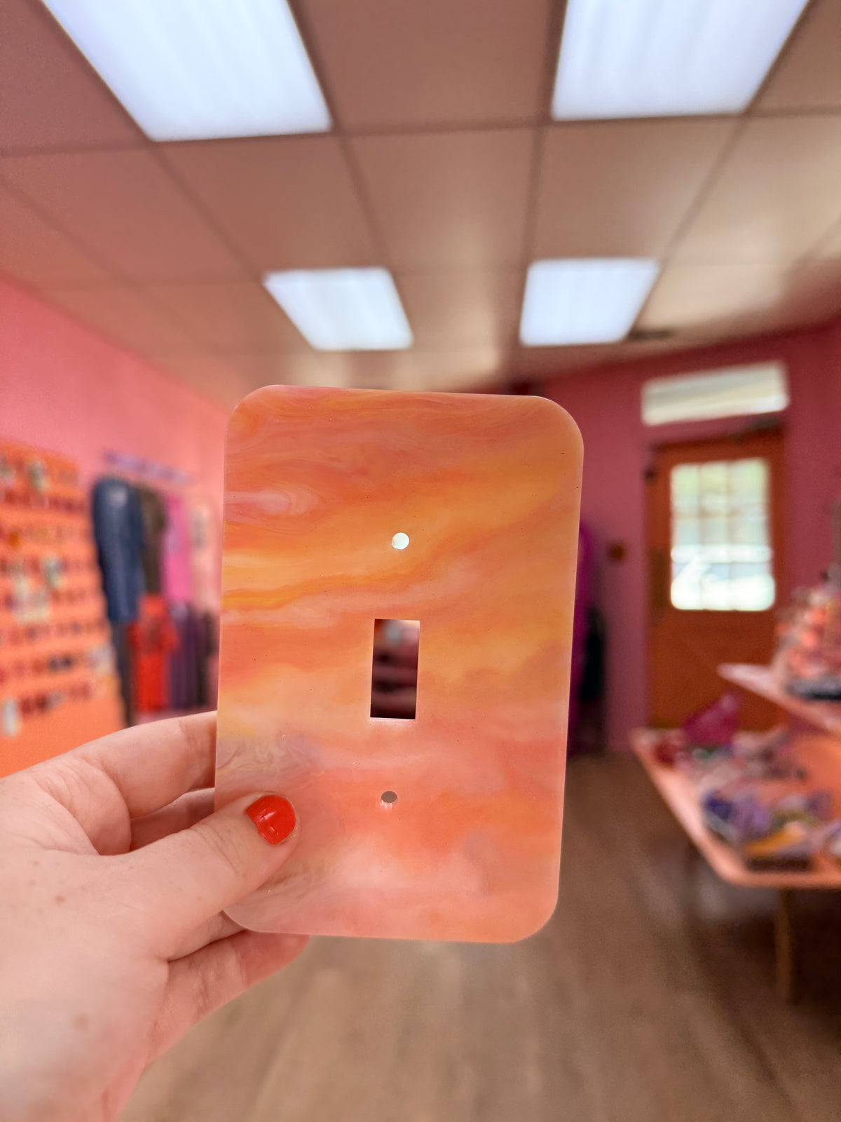Light Pink & Peach Marble Outlet Covers