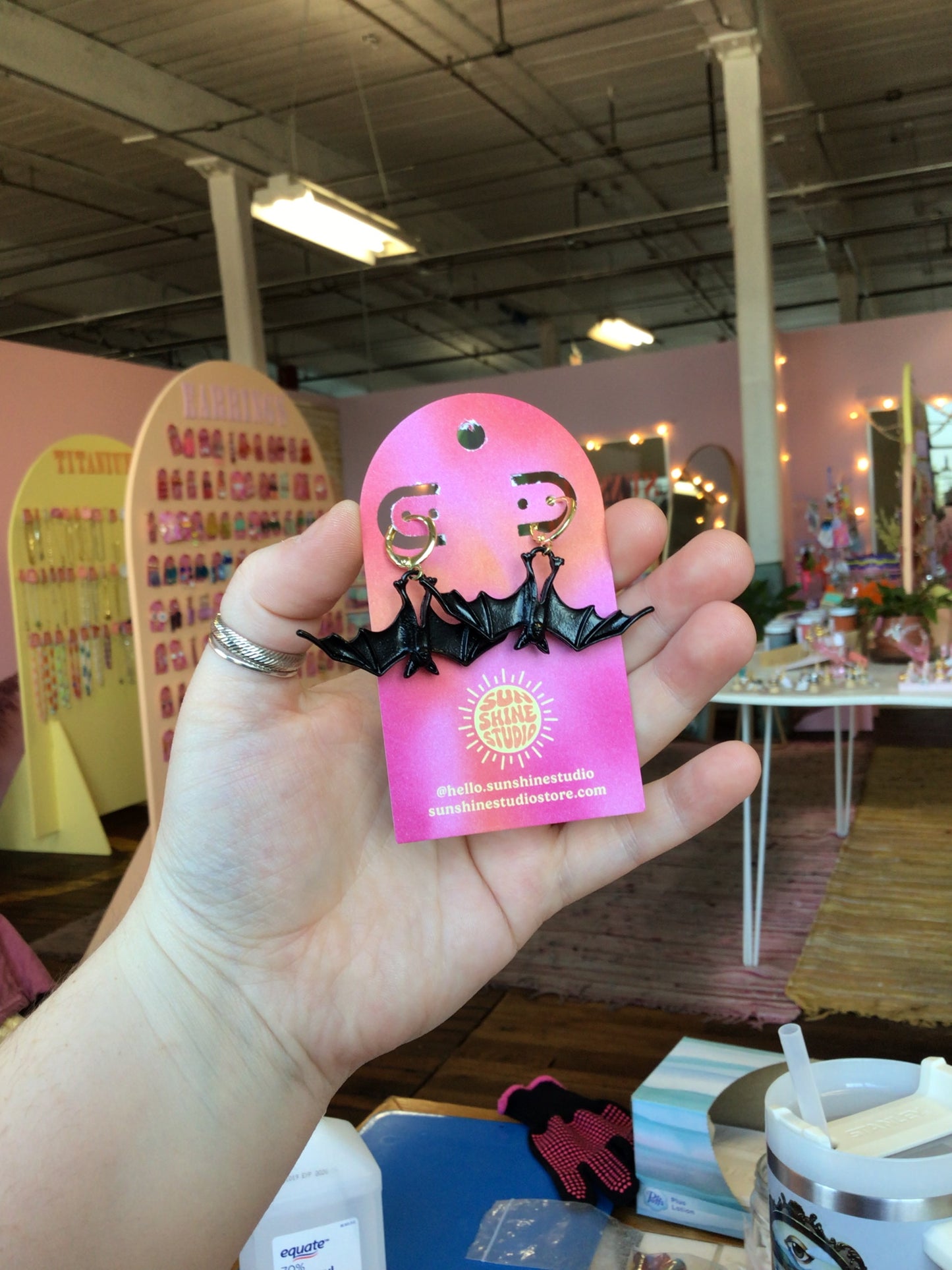 Bat and Spider Charm Earrings