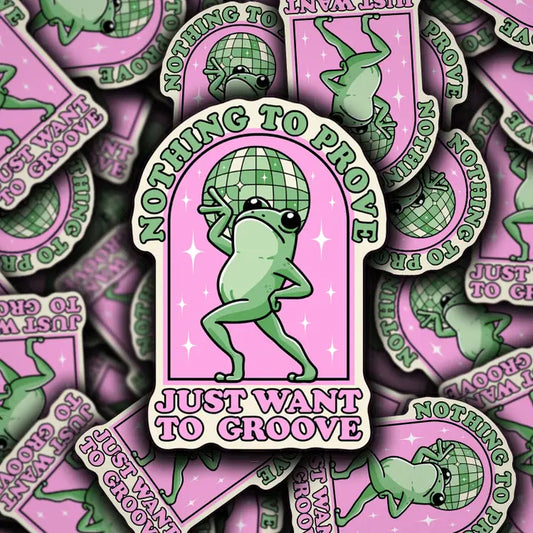 Just Want To Groove Frog Sticker