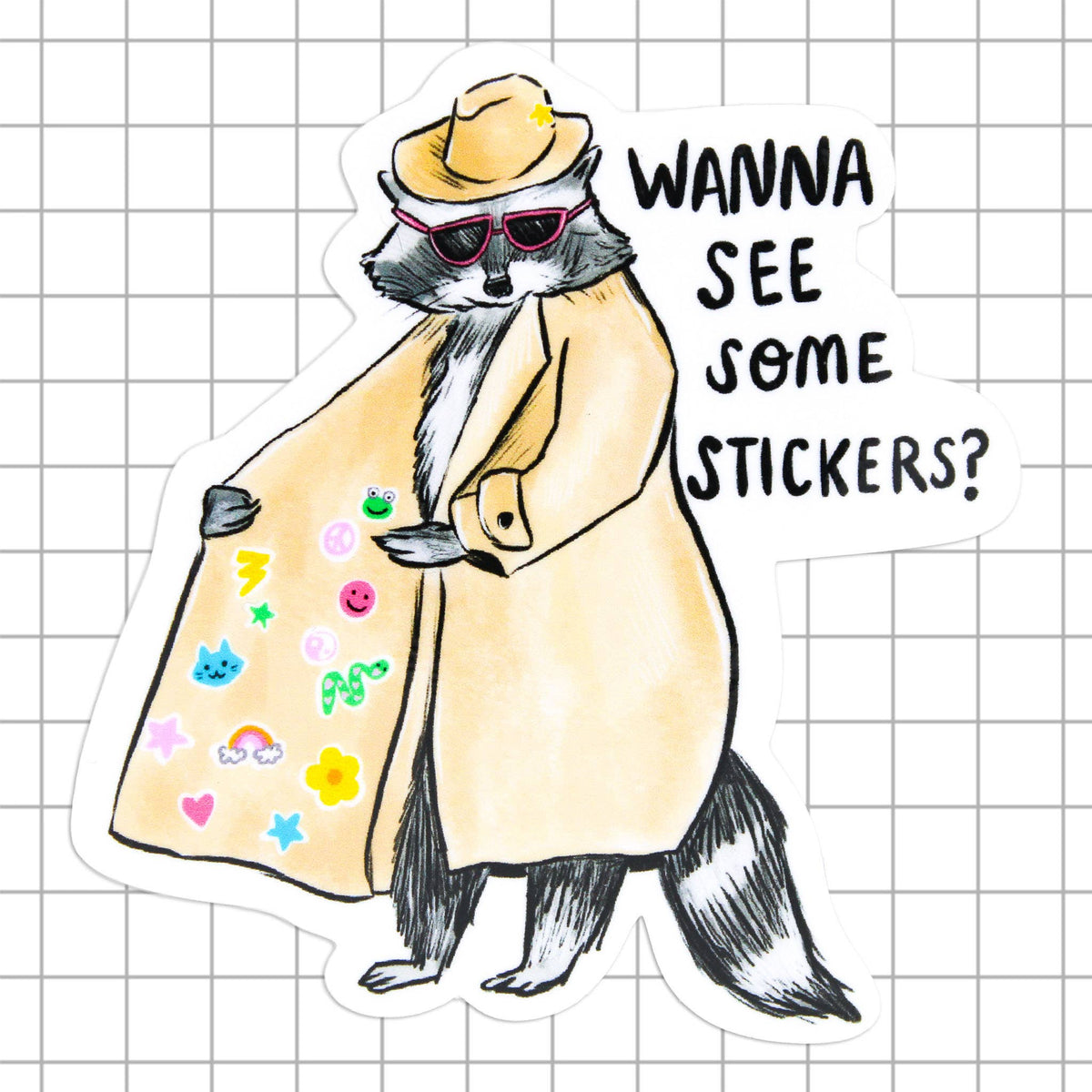 Raccoon Entrepreneur Vinyl Sticker