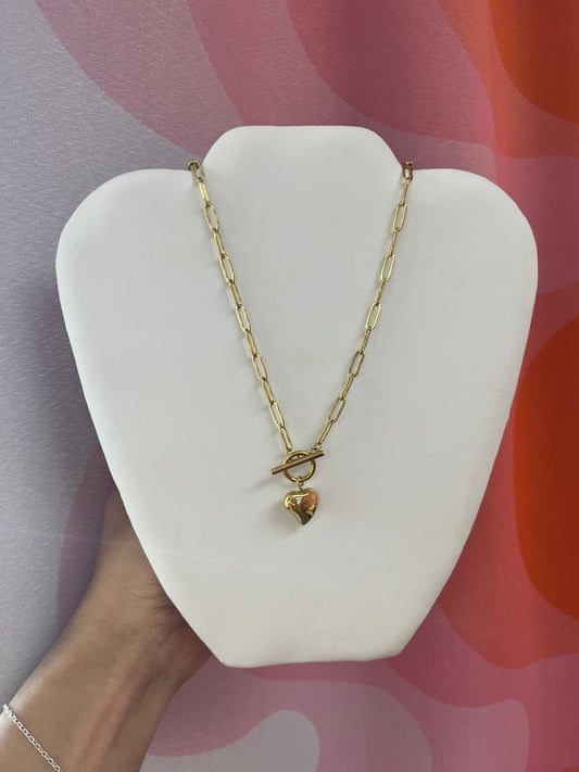 Titanium Front Clasp Heart Necklace