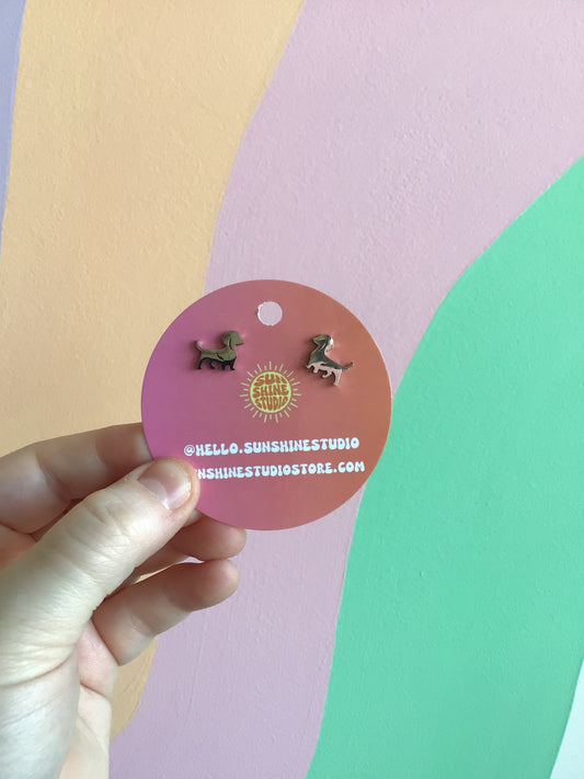 Tiny Dachshund Earrings