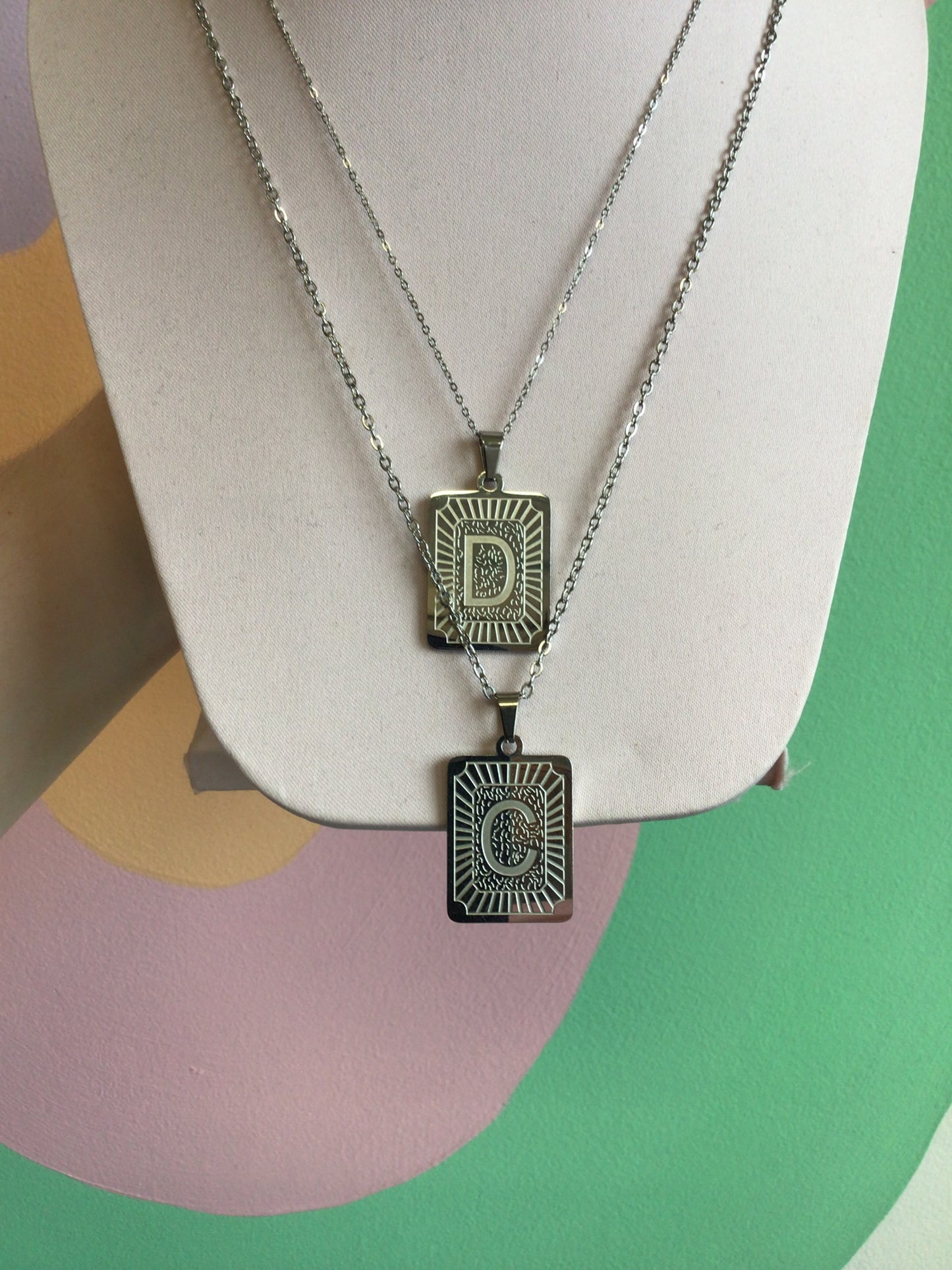 Illustrated Initial Necklaces