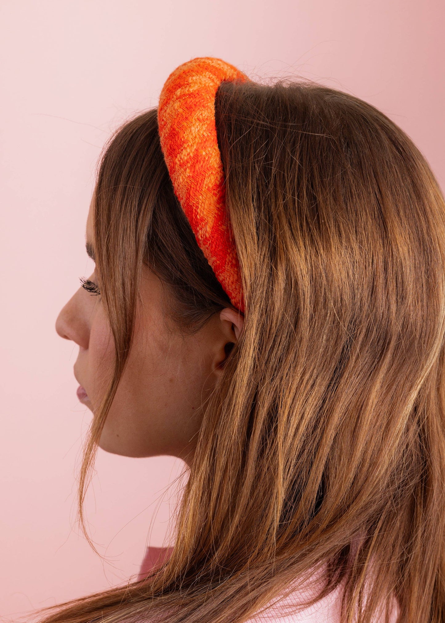 Padded Headband - Tweed - Orange Weave - Hadley