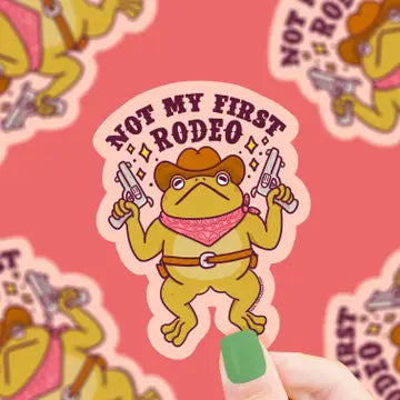 "Not My First Rodeo" Frog Sticker