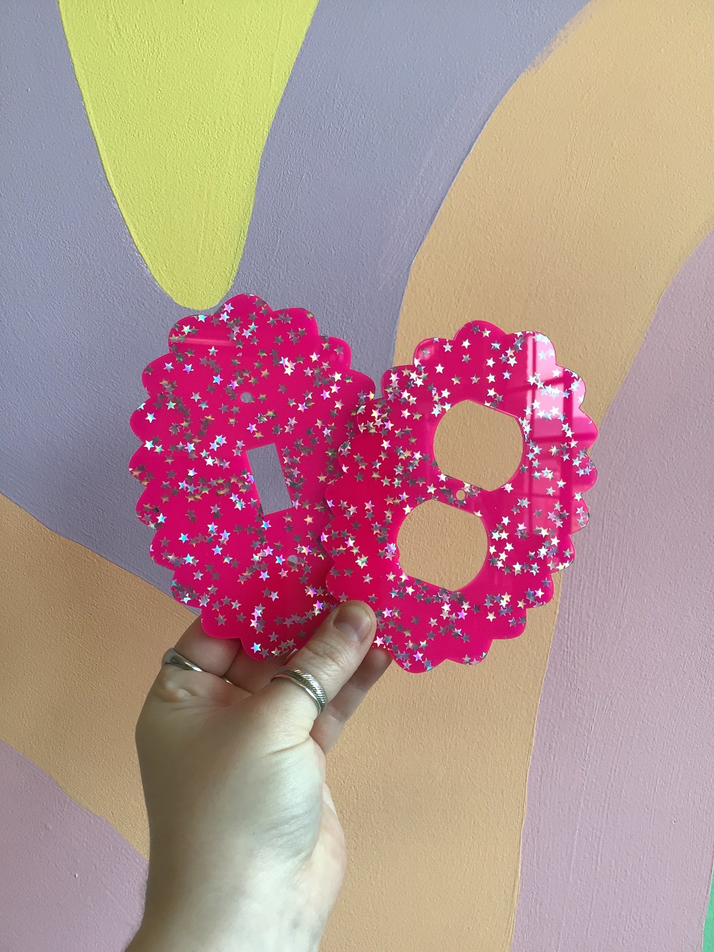 Hot Pink Stars Outlet Covers