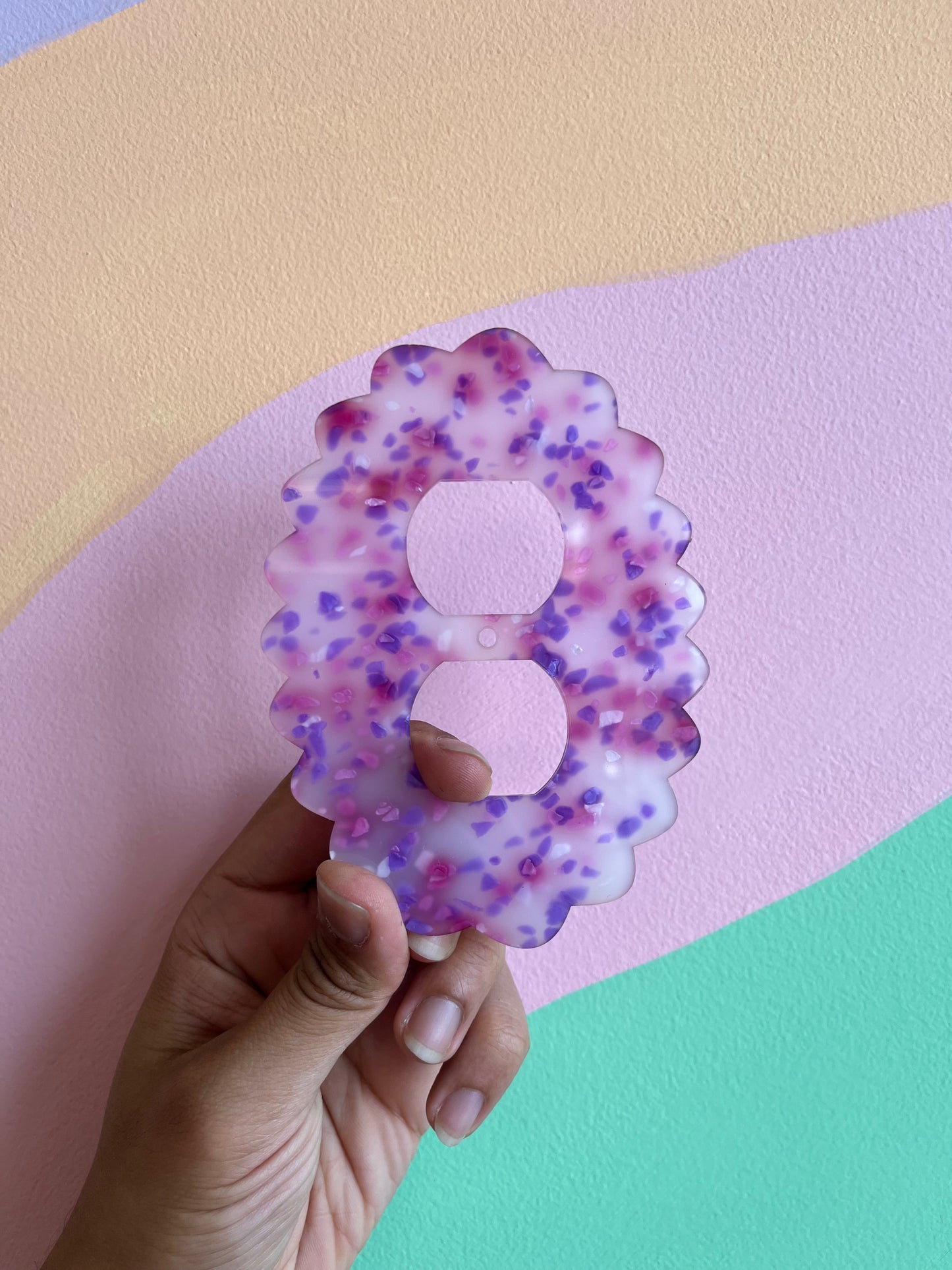 Pink and Purple Terrazzo Outlet Covers