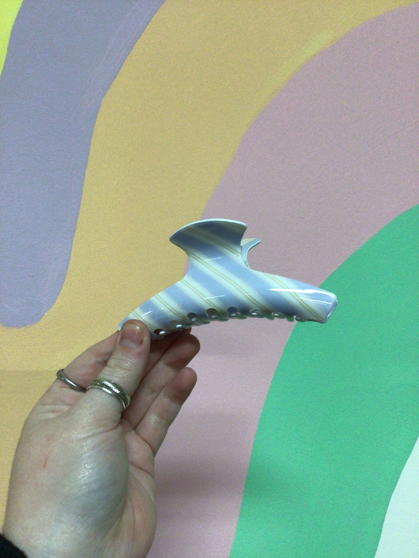 Lilac Stripe Hair Claw