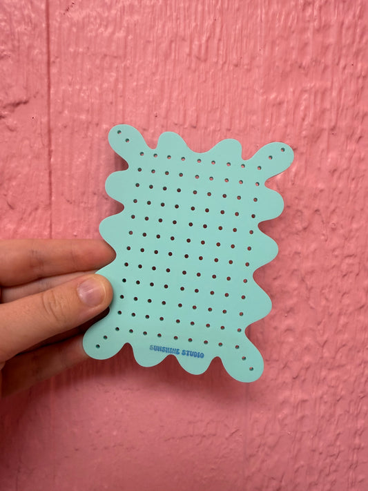 Matte teal travel earring holder