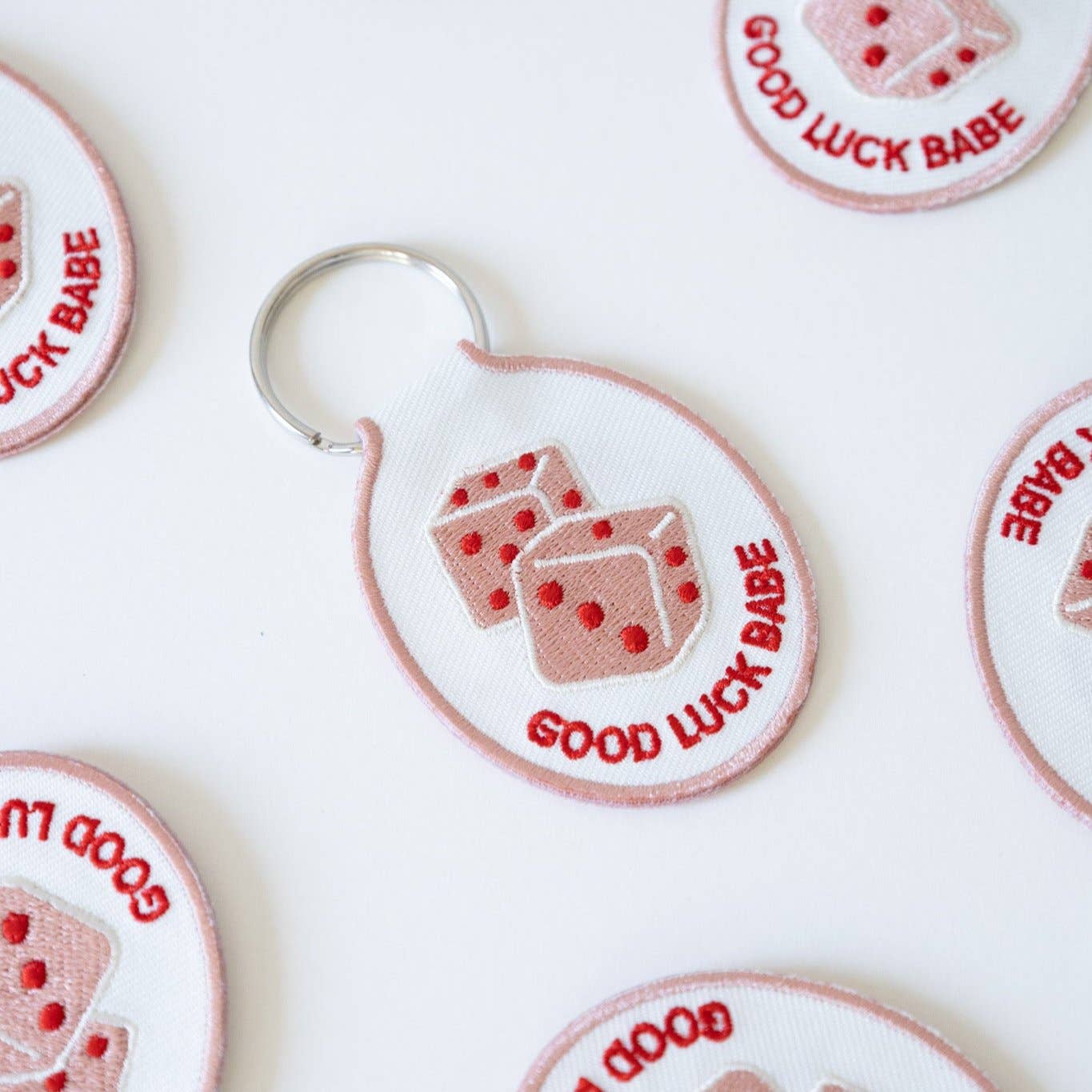 Dice (Good Luck Babe) Embroidered Keychain