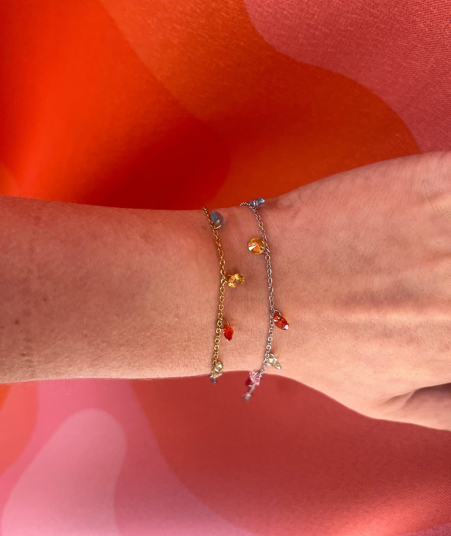 Dainty Rainbow Gem Bracelet