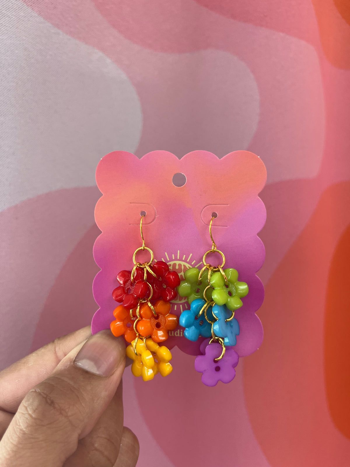 Bright and Fun Button Dangle Earrings