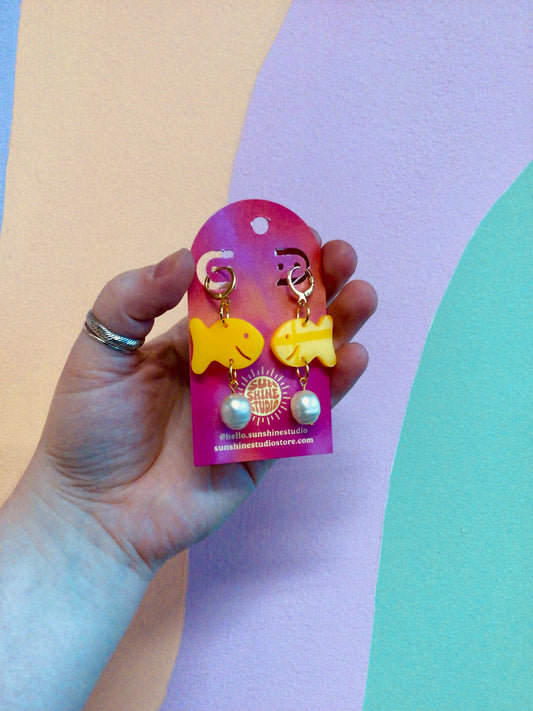 Fancy Fish Cracker Earrings