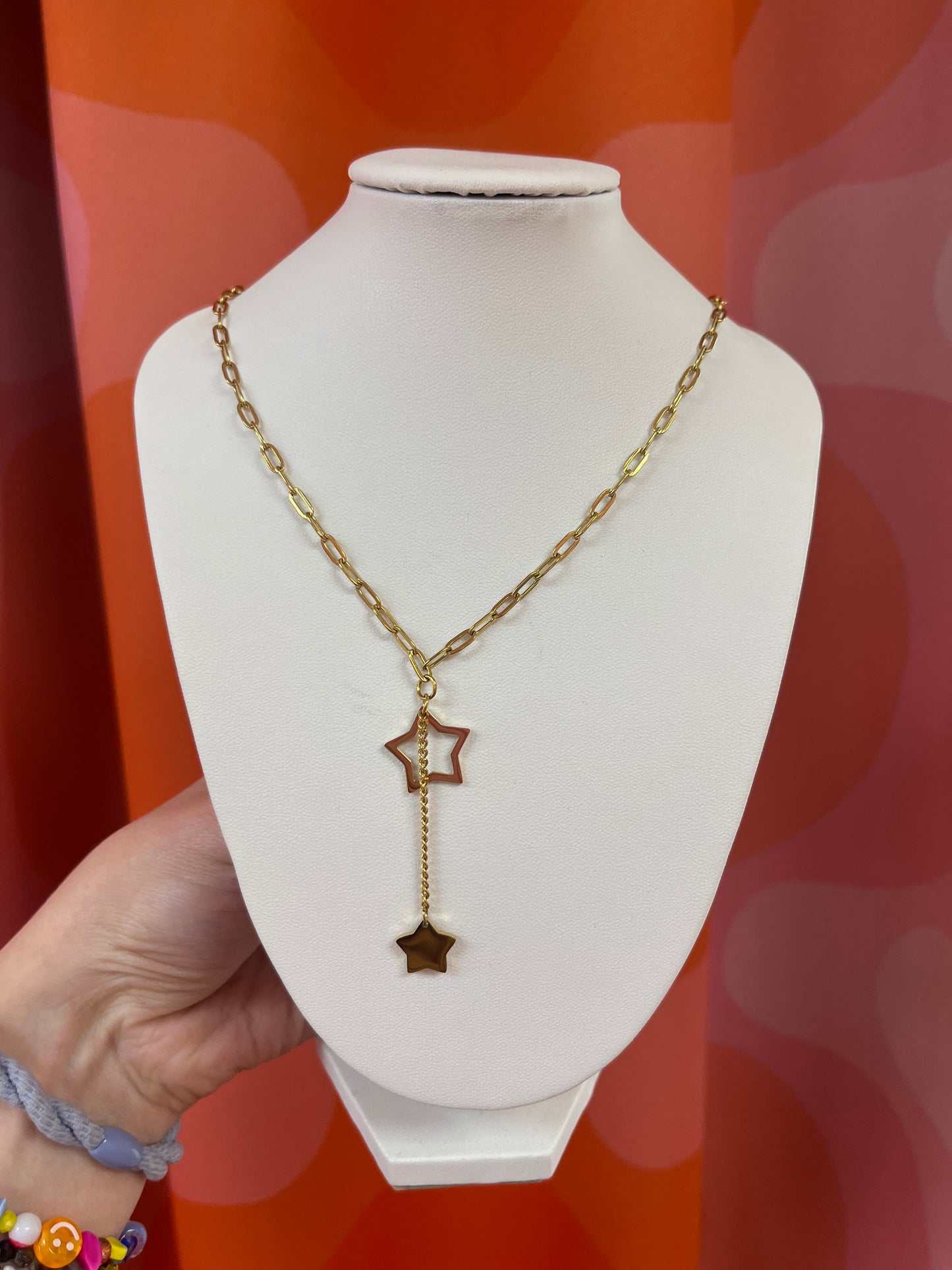Cutout Star Titanium Charm Necklace