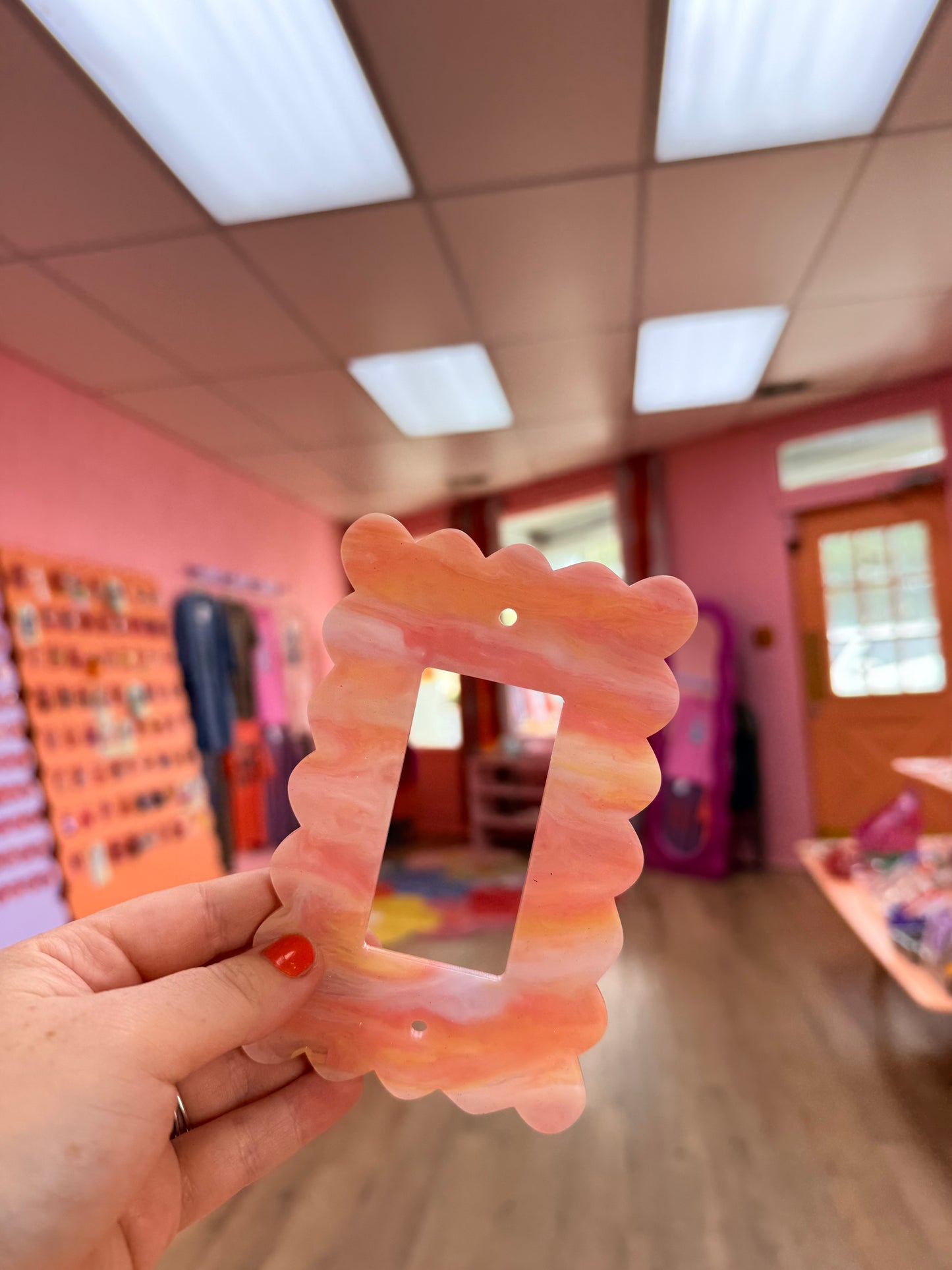 Light Pink & Peach Marble Outlet Covers