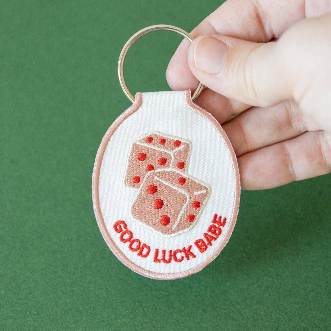 Dice (Good Luck Babe) Embroidered Keychain