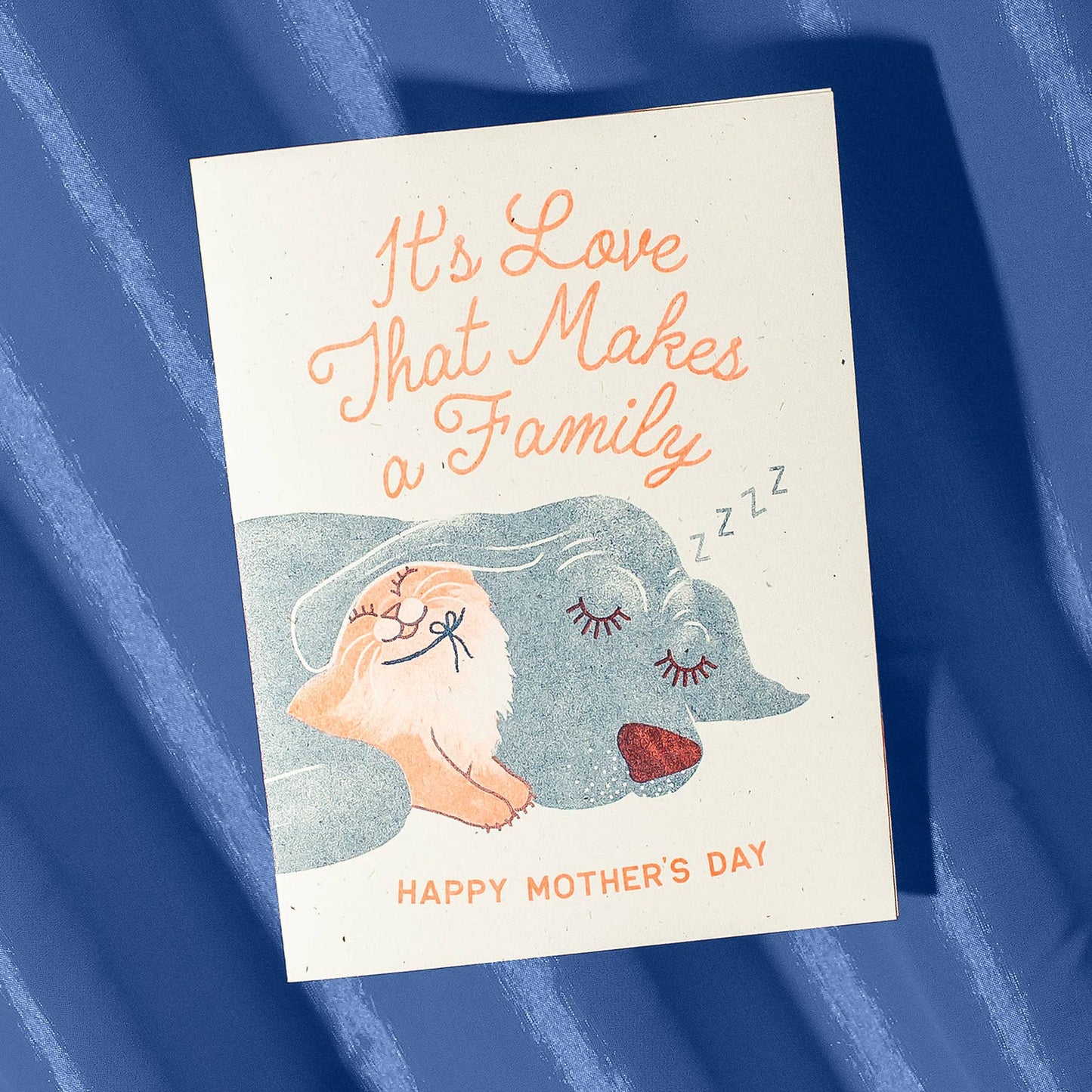 It's Love That Makes a Family - Risograph Mothers Day Card