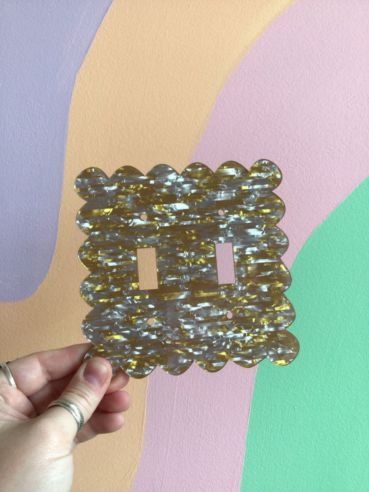 Silver Gold Stripe Outlet Cover