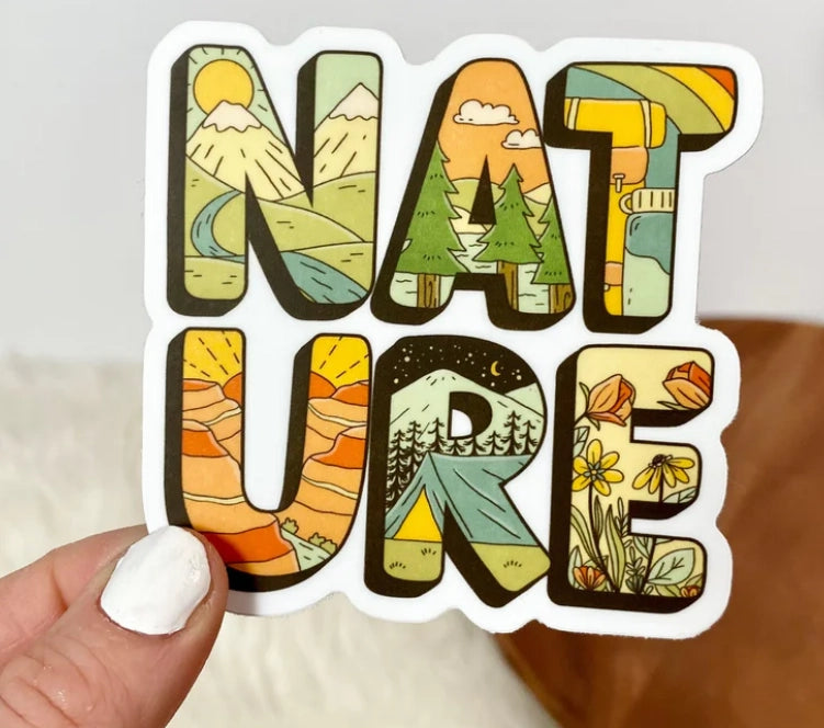 "Nature" Illustrated Word Sticker