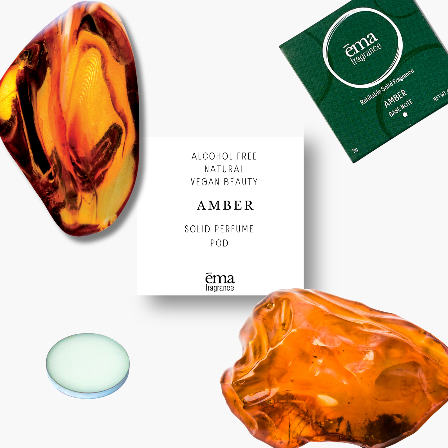 Amber Solid Perfume Pod (2g) | Refillable Clean Fragrance