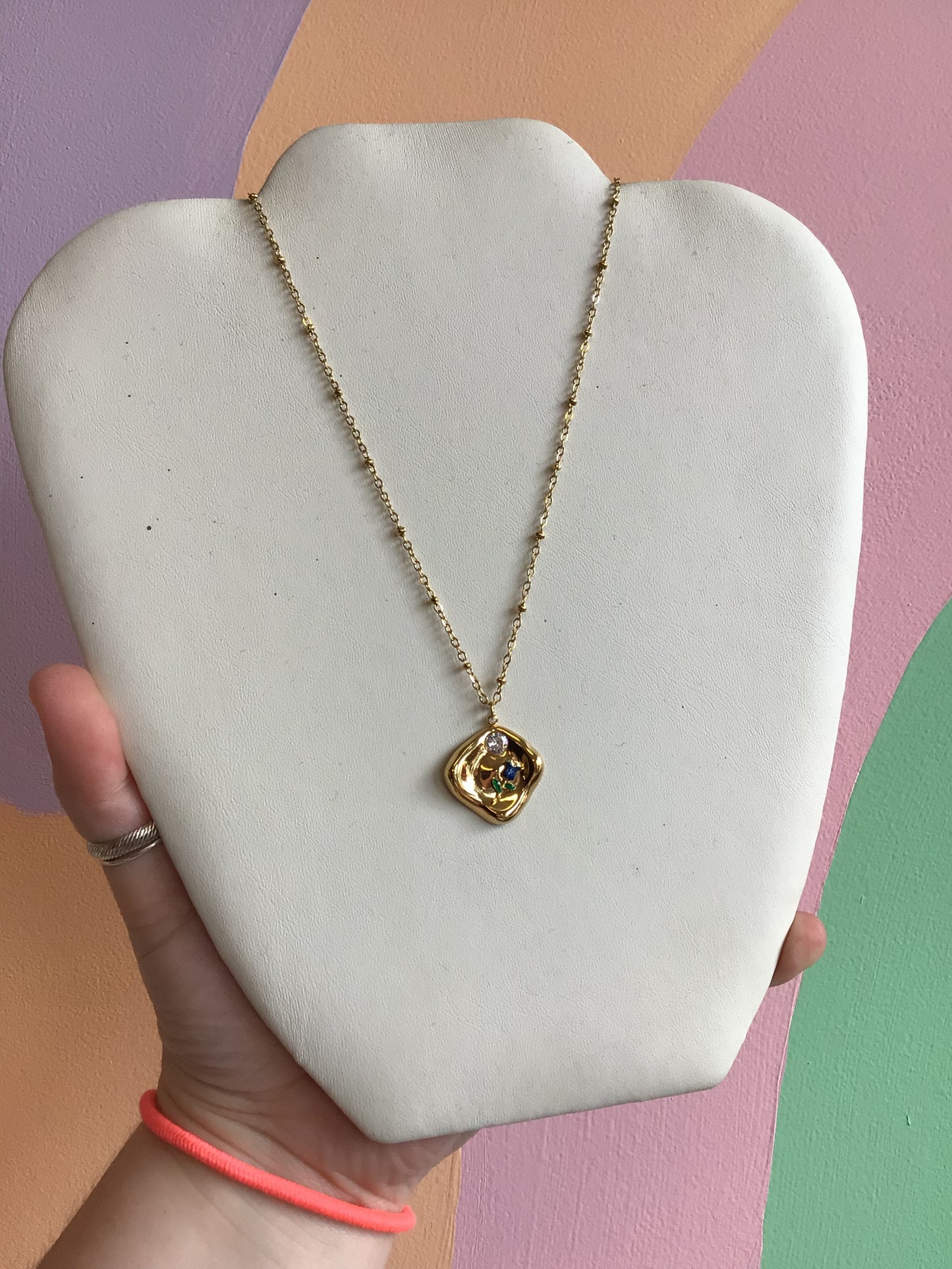 Titanium Tulip Pendant Necklace