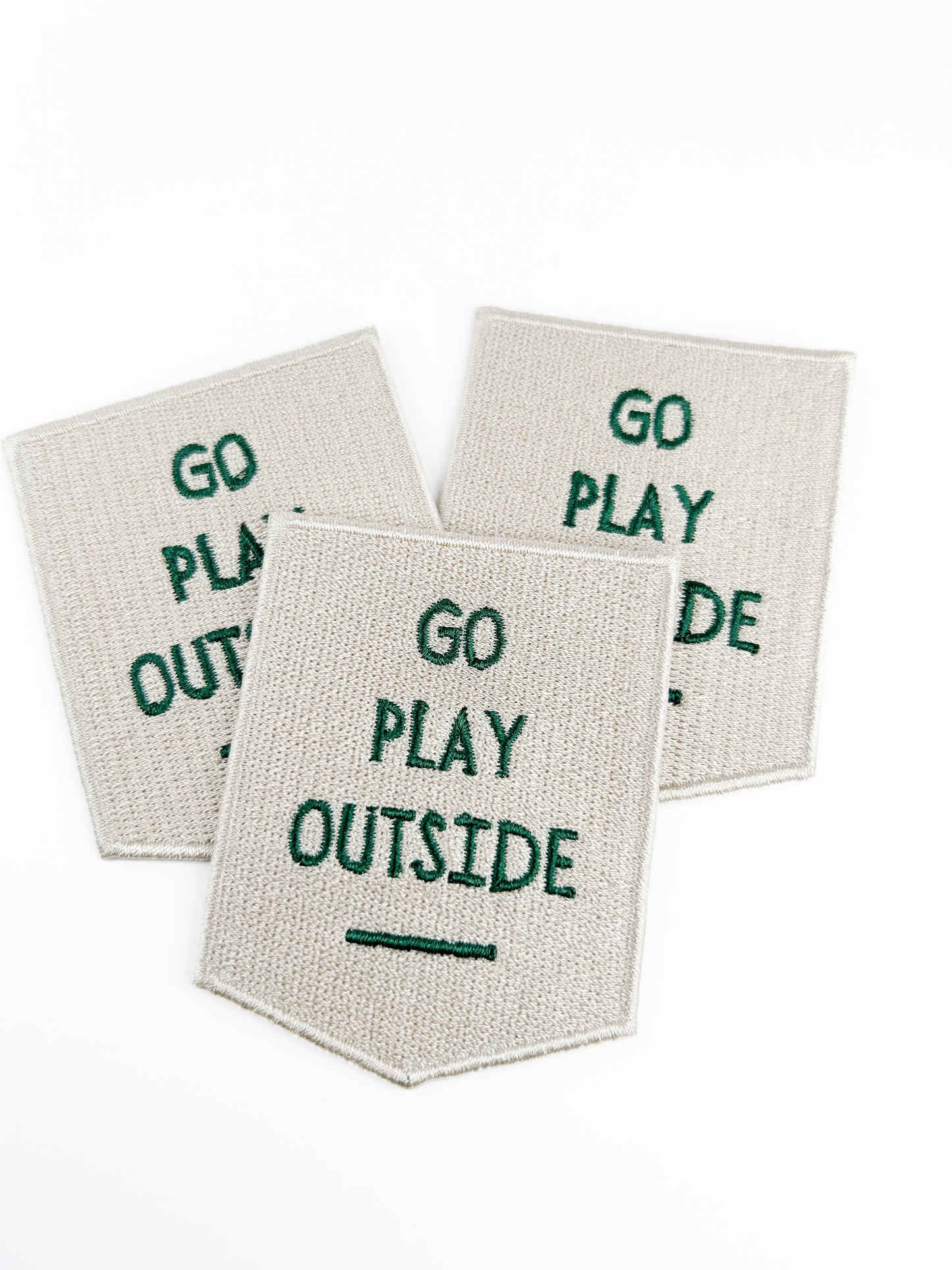 Go Play Outside Embroidered Iron-On Patch Outdoor Patch