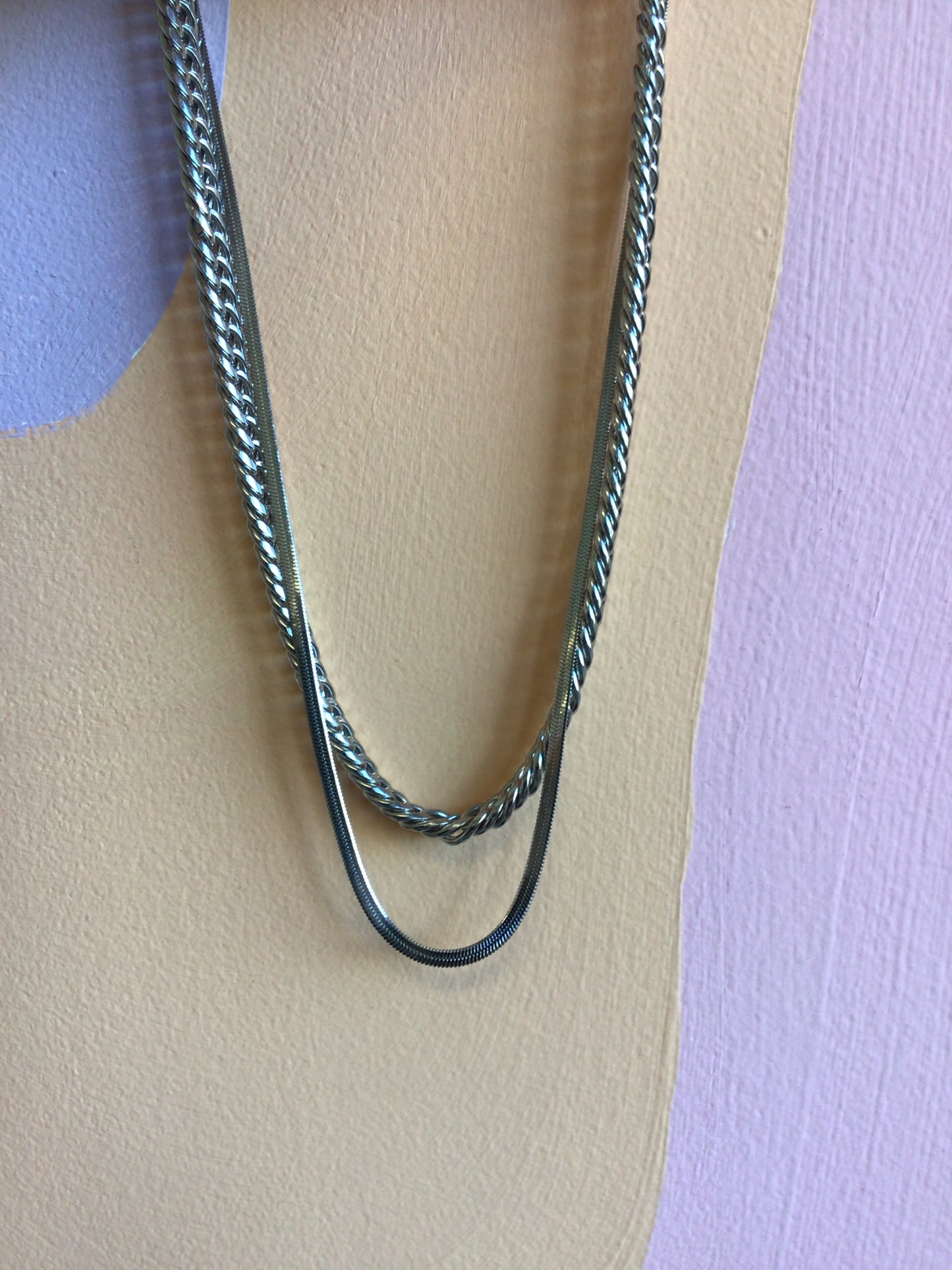 Double Chain Titanium Necklace