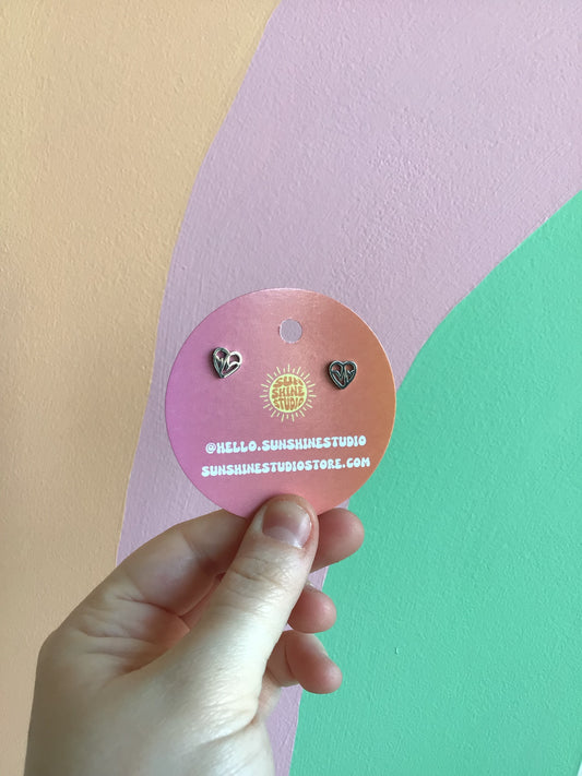 Tiny Pulsing Heart Studs