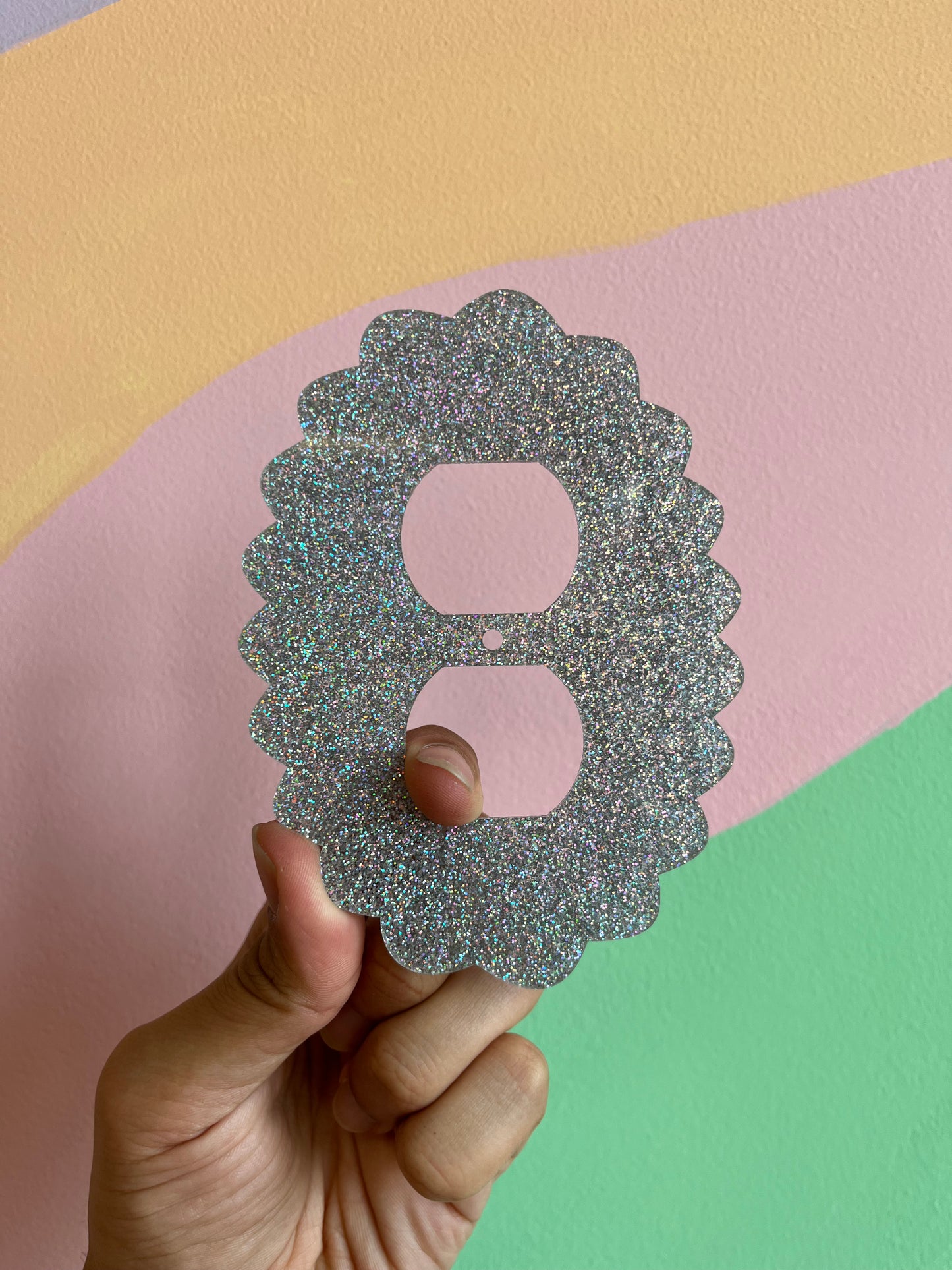 Silver Glitter Outlet Covers