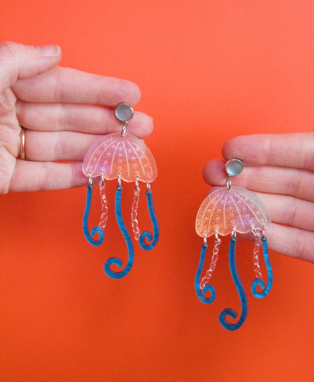 Funky Jellyfish Acrylic Earrings