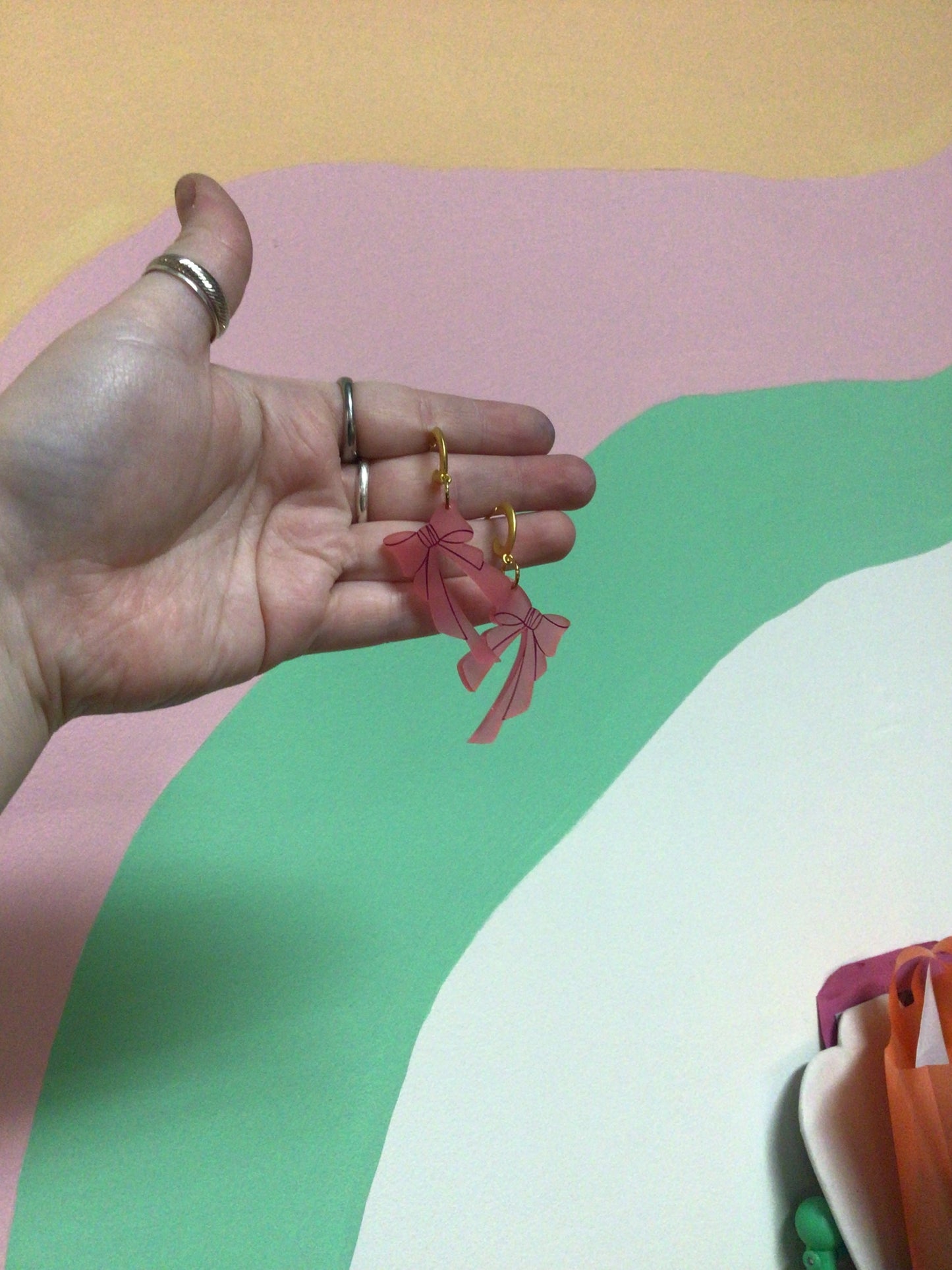 Acrylic Bow Dangles
