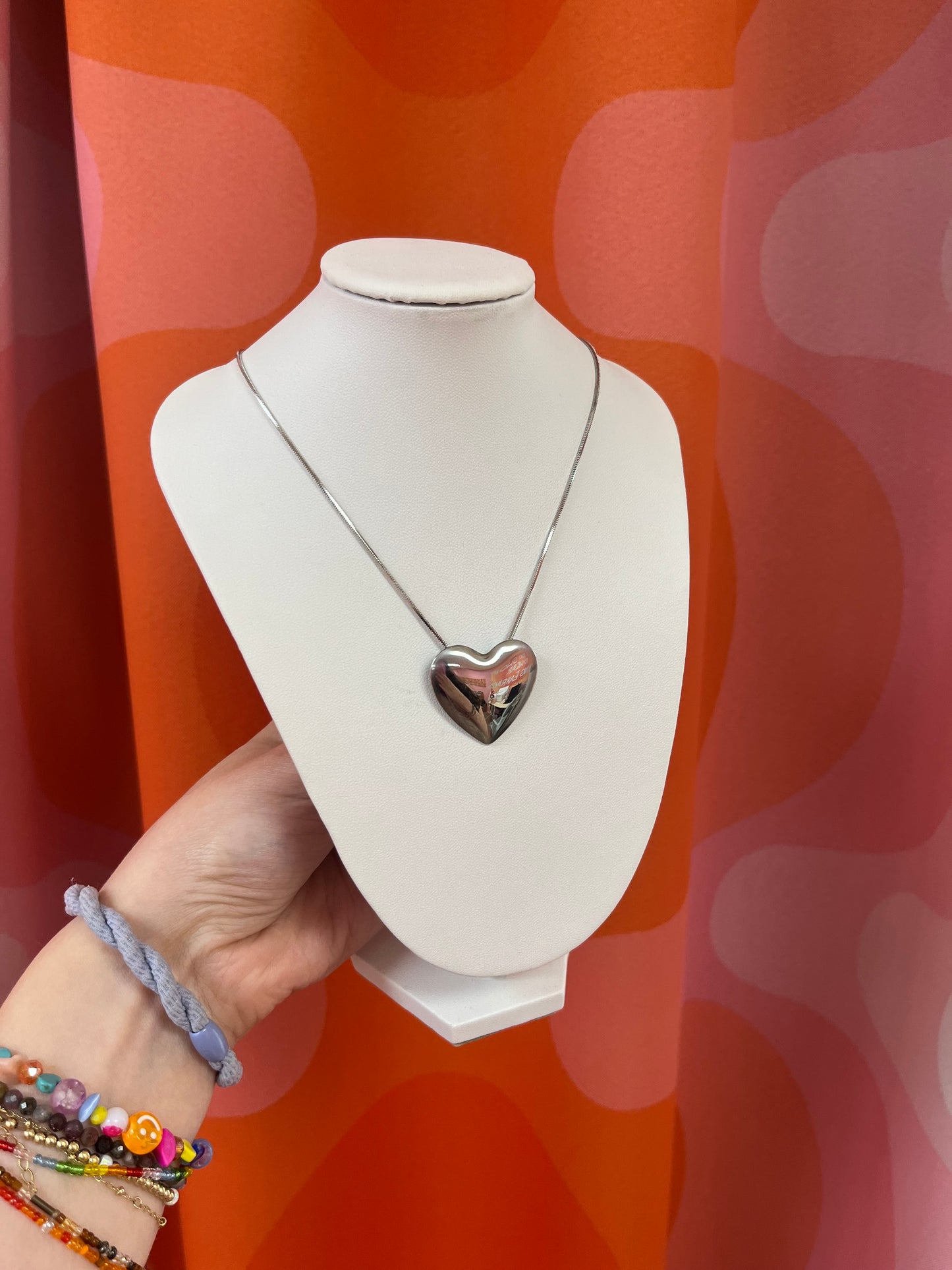 Reflecting Heart Titanium Necklace