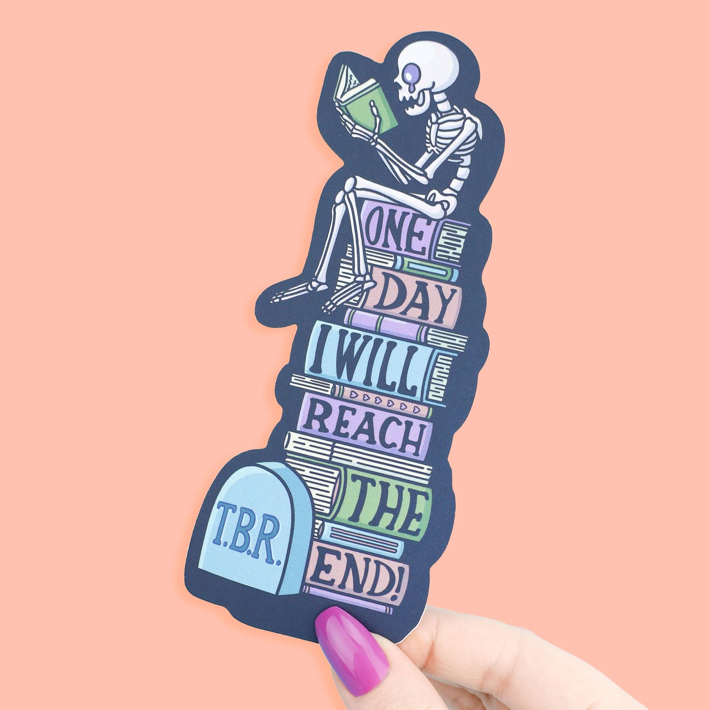 TBR Skeleton, Halloween, Bookish, Bookmark
