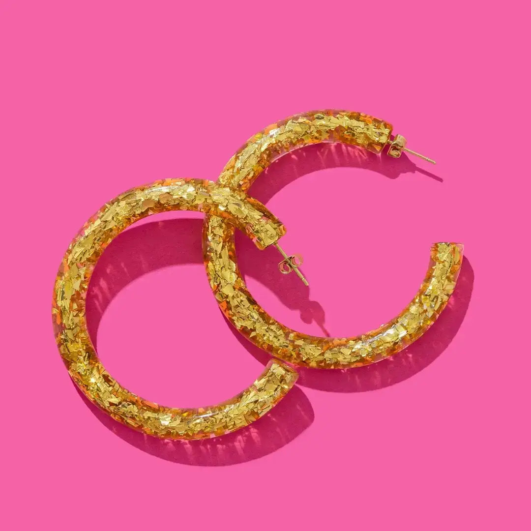 Confetti Hoop Earrings - Assorted Colors - Each: Iridescent