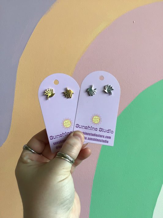 Tiny Bird of Paradise Earrings