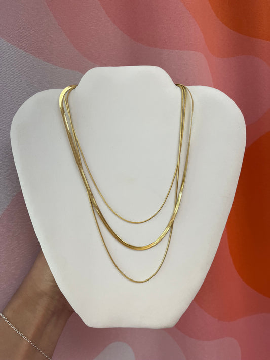Titanium Triple Layering Necklace