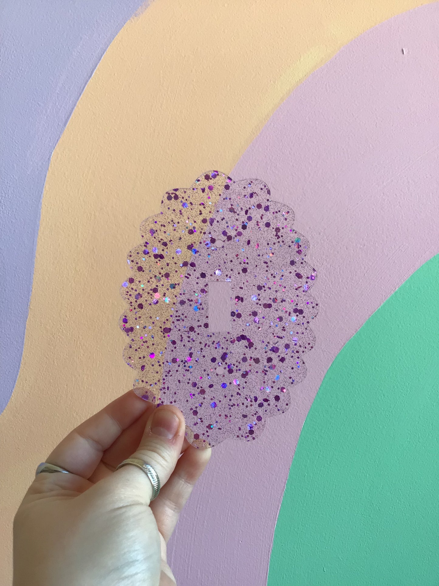 Purple Glitter Confetti Outlet Covers