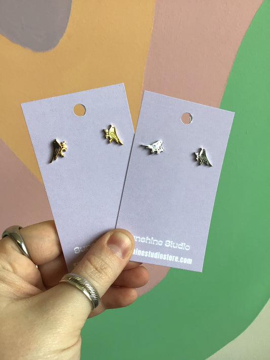 Tiny Songbird Stainless Steel Studs