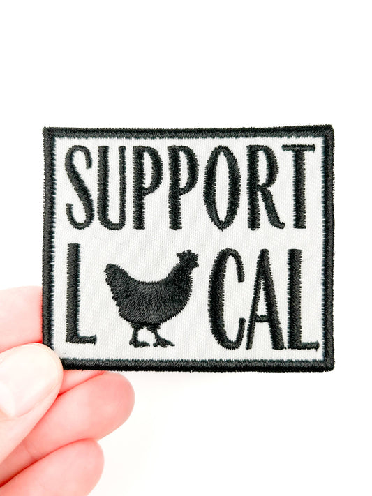 Support Local Embroidered Iron-On Patch Holistic Farm