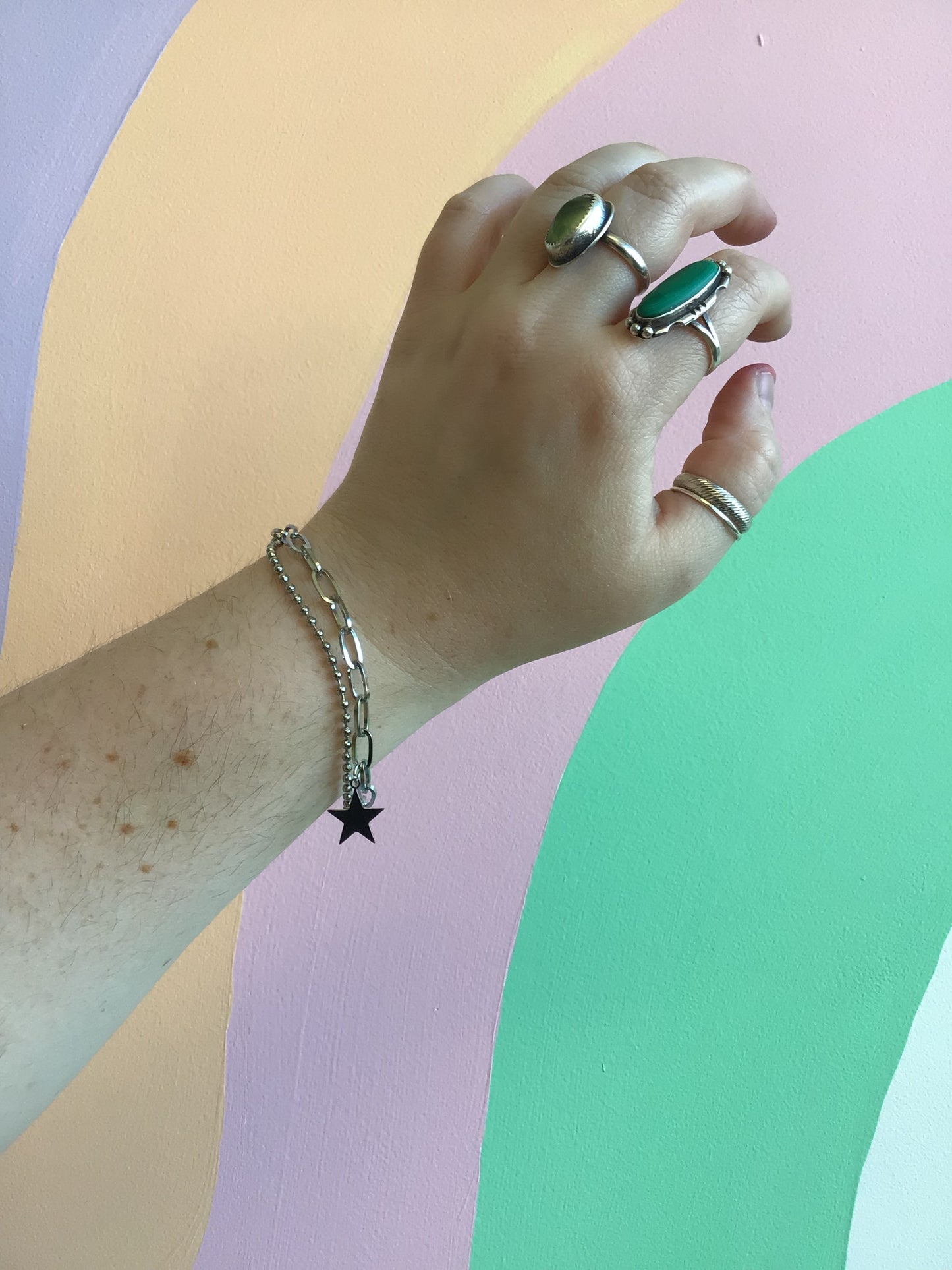 Layered Titanium Paperclip Bracelets