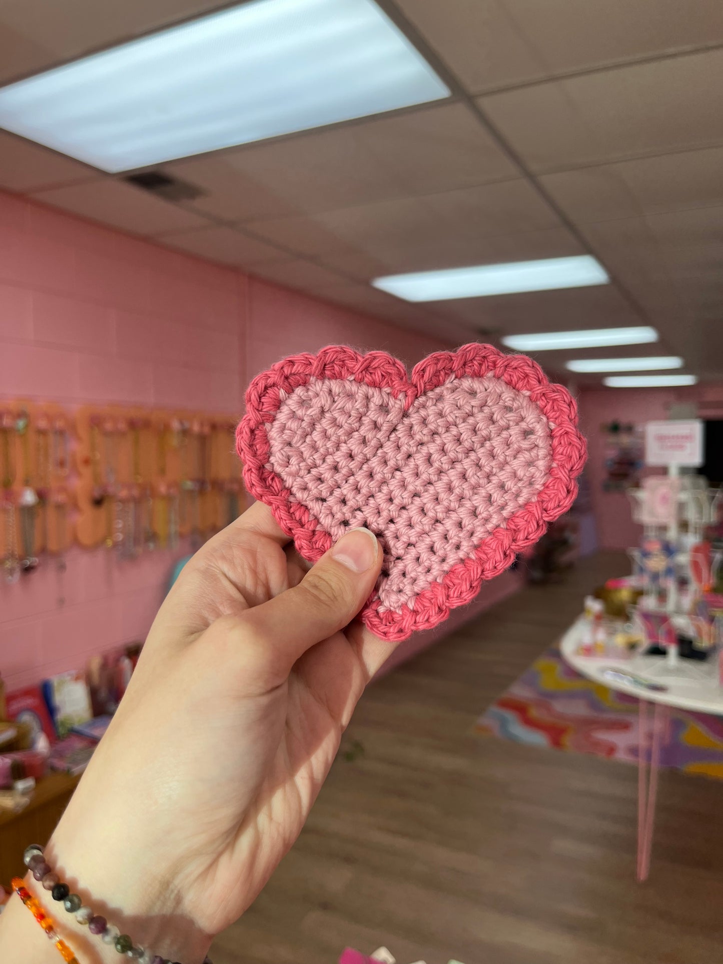Crochet Heart Coaster