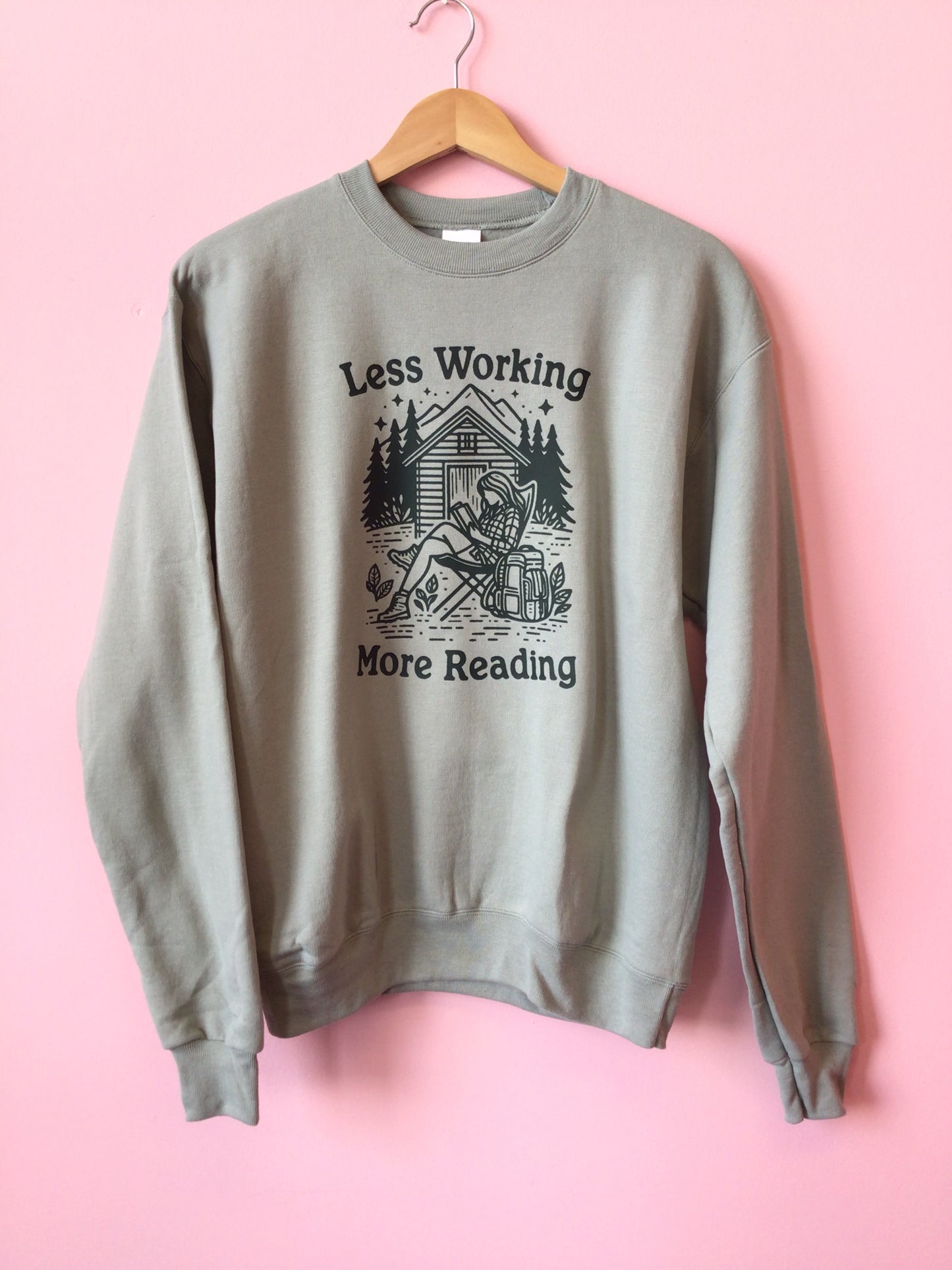 Less Working More Reading Crewneck